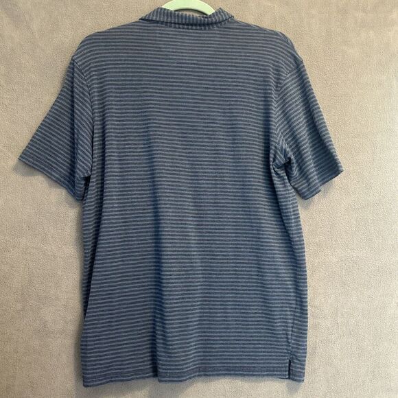 Tasc Coastal Collection Striped Polo Shirt Bamboo Mens Size M Blue Golf Stretch - Picture 2 of 8